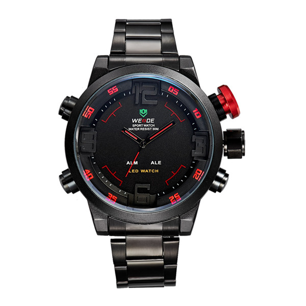 Гаджет  Top Sale 2014 WEIDE Men Watch Military 3ATM Dual Time LED Digital Analog New Sports Quartz Wristwatches 6 Colors Watch Dropship None Часы