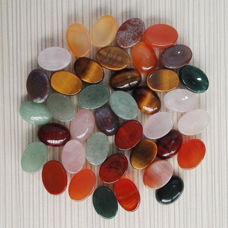 Wholesale Nature Stone Cabochon Surface Assorted Beads for jewelry Oval CAB CABOCHN DIY beads 10 14MM