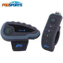 V8 BT Interphone with Remote Controller FM NFC 5 Riders Bluetooth Motorcycle Intercom 1200M Intercomunicador V8 motos