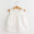 Summer Baby Girls Lace Blouses White Hollow Vest Tops Tank Kids Casual Shirts White Gilrs Sleeveless