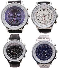Mens de lujo del reloj movimiento mecánico automático bentley negro rostro grande 50 mm de acero inoxidable / cuero relojes para hombres relojes de cronógrafo