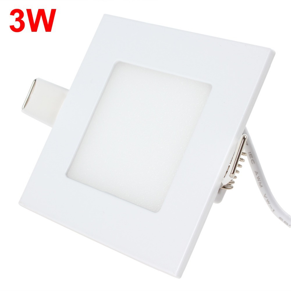 Гаджет  3W Ultra Thin Square LED Panel Light Warm White / White Light Energy Saving Ceiling Lamp None Строительство и Недвижимость