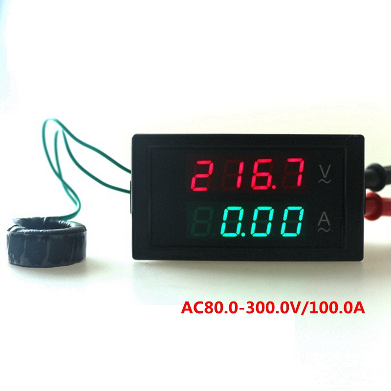Digital Led volt amp meter AC100-300V 0-100A voltage meter current meter ampere panel meter voltmeter ammeter