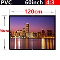 whole sale 60 Inch 4 3 PVC Fabric Matte With 1 1 Gain projection screen Wall