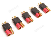 Lot(5) 5.5mm Bullet to Male T-Plug Adapter Converter Connector fr RC Zippy