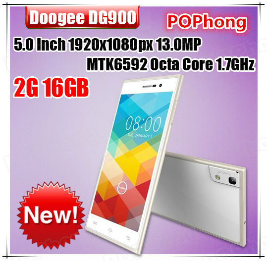 F TURBO2 DOOGEE DG900 MTK6592 Octa Core Cell Phone 5 inch 1920x1080 Android 4 4 OS