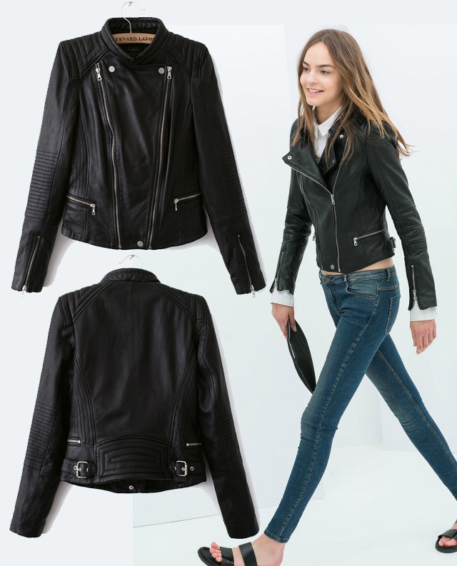 Women's real leather bomber jacket black – Modern fashion jacket ...