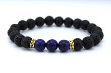 New Products Wholesale Lava Stone Beads Protection Natural Stone Bracelet, Men Jewelry, Stretch Yoga