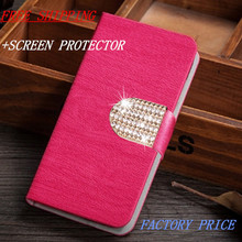 Luxury Flip Leather Case for LG Optimus L4 II E440 bling Buttons Cover Protective Sleeve Mobile