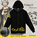New fashion One Piece Trafalgar Law Clothing Red Heart Pirates Sweatshirt Cosplay Costume more thick Hoodies100