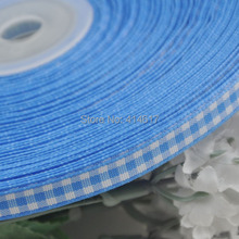 2/8″ 6mm Blue Color tartan plaid ribbon bows appliques craft/sewing/doll Lots U pick 50Yard