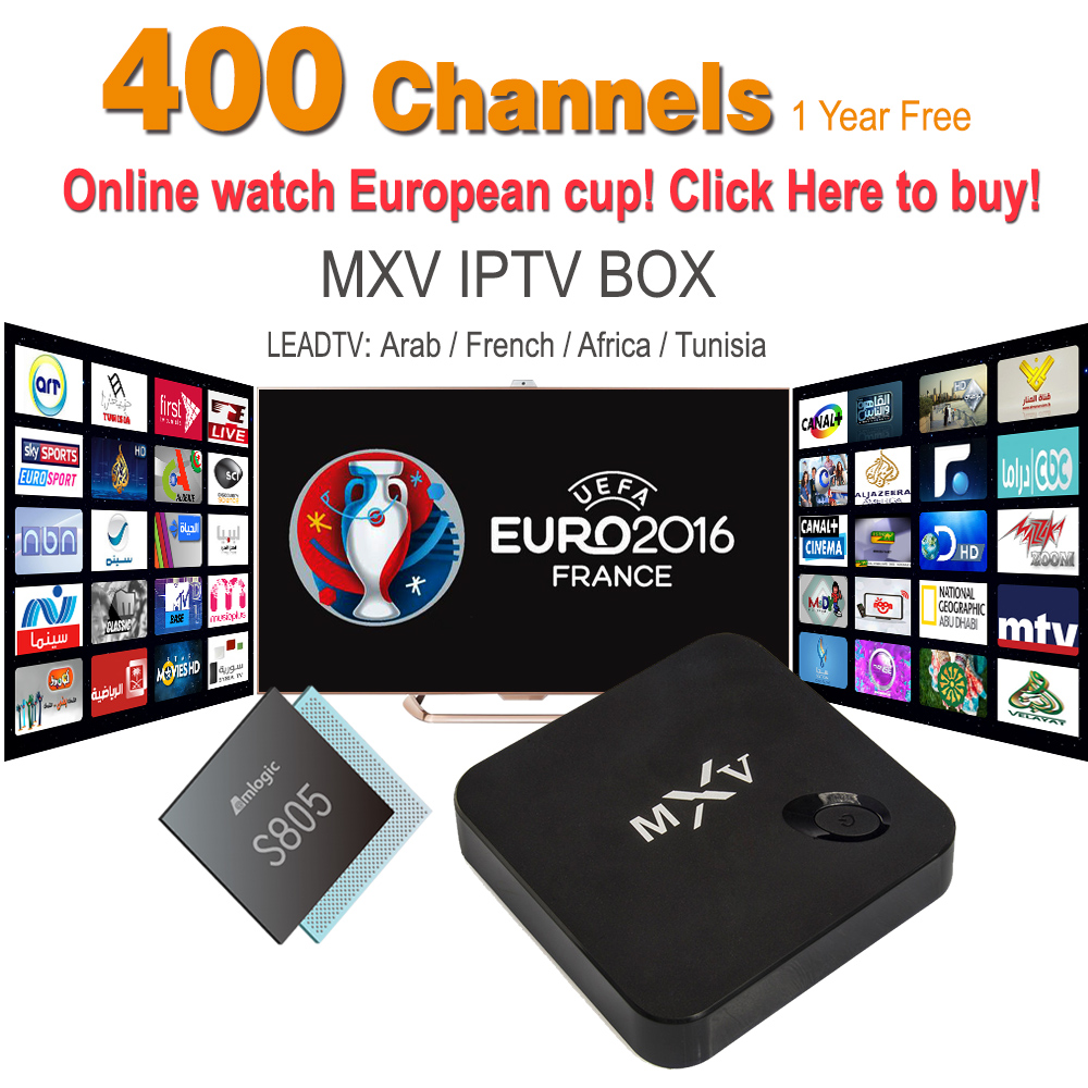 1 Year Arabic French IPTV Included Android TV Box MXV Support Sport Canal Plus French Iptv Set Top Box Free Test