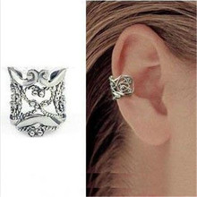 2016 fashion jewelry Ear clip clip type U silver hollow retro Earrings Pierced men and women earing