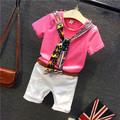 2016 Hot New Spring Summer Kids Children With Short T Shirt Boy s Casual Pants Belt