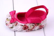 Newborn Pre walker Shoes Flowers Shading Bow Baby Shoes Soft Sole Shoes