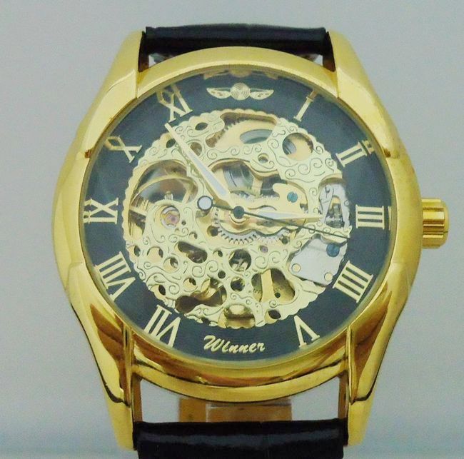 Winner mechanical watch male boys fully automatic vintage fashion mens watch j050
