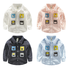 The boy fall 2016 cotton shirt cotton clothing new cartoon baby children long sleeved shirt lapel jacket