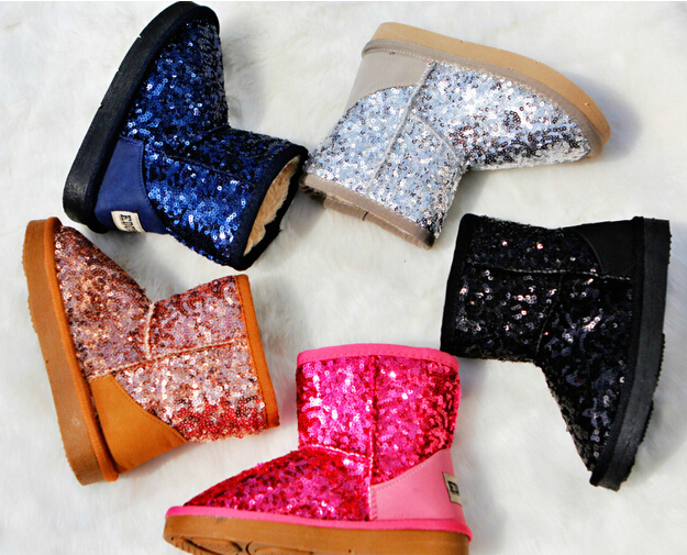 Girls boots 2014 new  kids winter boots for girls Bling warm children snow boots nice  girls shoes