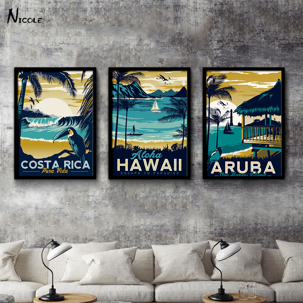 Online kopen wholesale canvas art hawaii uit china canvas art ... Set woonkamer minimalistische