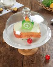 C tall ceramic cake stand dessert tray fruit dish Western desserts glass cover dust cover