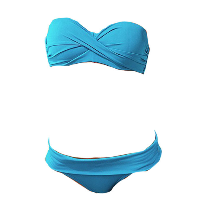 2015 1setlot Free Shipping Beauty Women Favor Bikini set Sexy Swimsuit Padded Boho Fringe Top Strapless Swimwear (2)