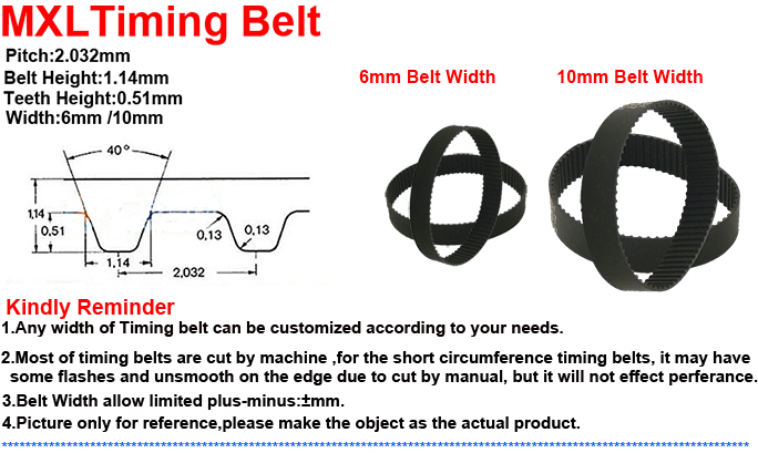 B142MXL//B143MXL Black Rubber Close Loop Timing Synchronous Belt 6//10mm Width