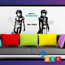 Japanese Cartoon Fans SEED Kira Yamato Athrun Zala GUNDAM Vinyl Wall Stickers Decal Decor Home Decorative Decoration