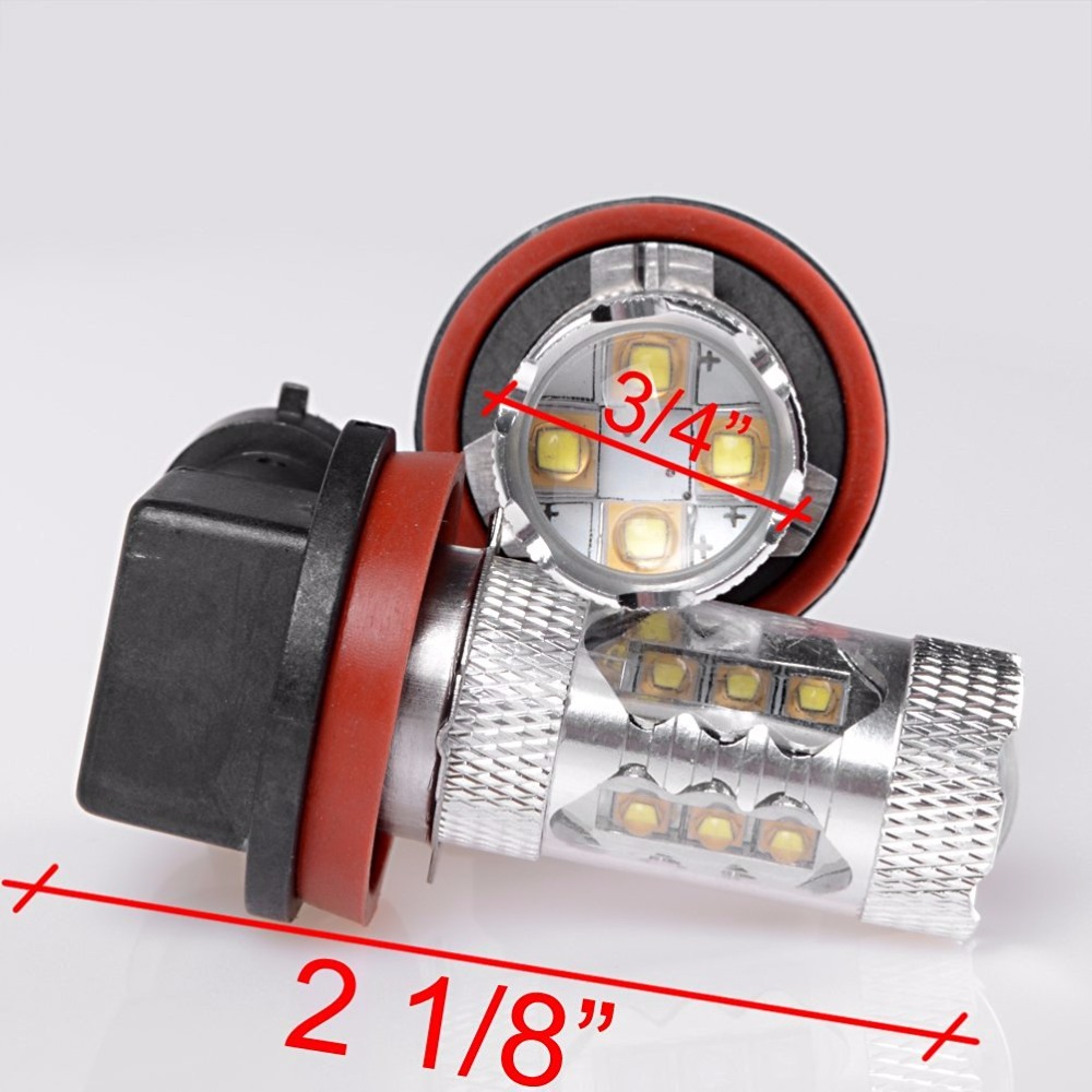 2 * H16 (Тип 2) H16LL высокое Мощность 80W CREE LED чипов супер яркий 6000K  белый светодиодный Противотуманные фары лампы замены для японских  автомобилей | AliExpress