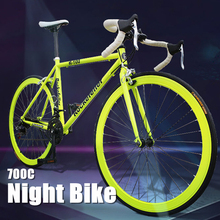 21-Speed Glowing Night Bike, Luminous 700C Road Bicycle,52cm high carbon steel Frame,High Quality,Simple Style.