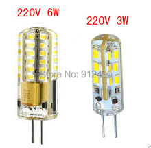 High Power SMD3014 3W 6W 220V g4 led Lamp Replace 10w 30W halogen lamp 360 Beam Angle LED Bulb lamp warranty Free Shipping