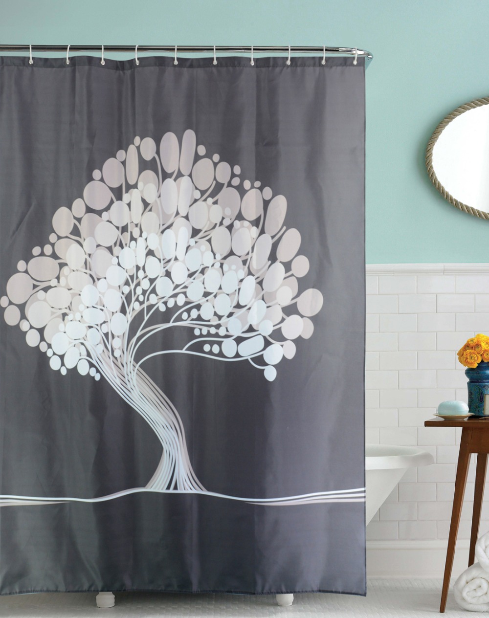 Online get cheap black tree fabric shower curtain aliexpress.com ...