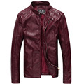 2015 New Men Washing PU Leather Motorcycle Jackets Large Size M 4XL 5XL 6XL Khaki Black