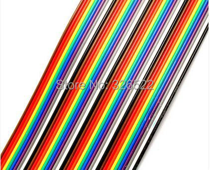 Гаджет  (2meters/lot) 40Pin Colors Flexible Flat Cable, Dupont Line, Wire Diameter:1MM, A single 7 Copper Wires None Электронные компоненты и материалы