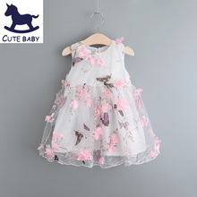 New Girls Dresses Flower Christening Wedding Party Pageant Dress Bridesmaid Clothing Baby Evening gown for Children 2-8Years
