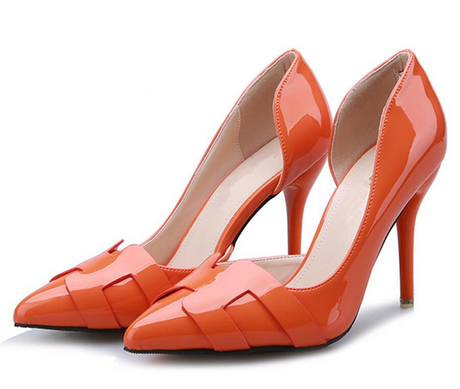 orange evening shoes for women
