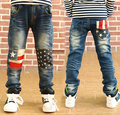Hurave 2017 New childrens casual jeans suit autumn and spring baby boys jeans kids trousers
