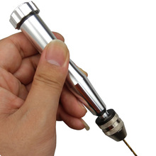 Aluminum Hand Drill Wood Jewelers Jewelry Drilling Chuck Clamp 0.1-3.5mm Hand Twist Drill + 1pc Twist Drill Bits (2.5mm)