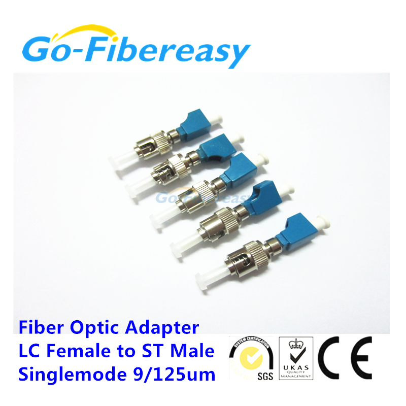 Free Shipping Good Quality  5 pieces/lot  LC female to  ST male  Fiber Optical Adapter SM Simplex Fiber