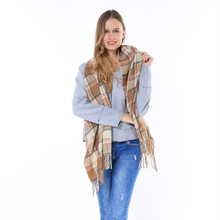 Fashion 2015 Pashmina Winter Oversize Ladies font b Tartan b font Plaid Scarfs Black And white