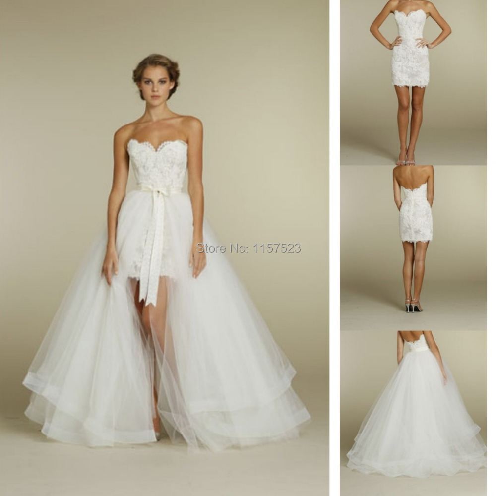Ideas Detachable Wedding Dress detachable skirt champagne lace wedding dresses 2015 long sleeve v neck back bead