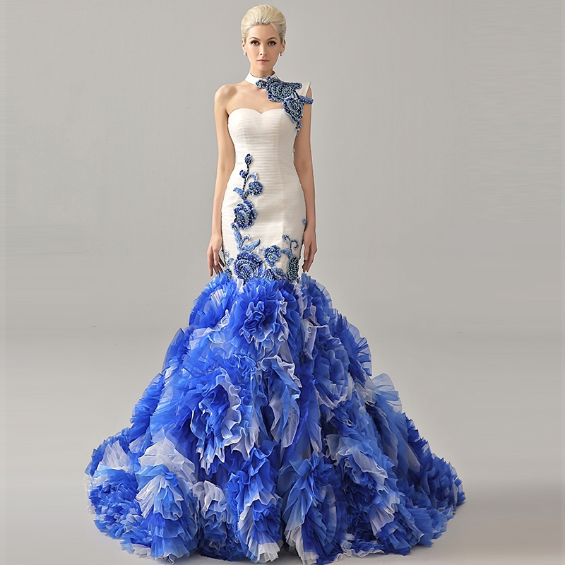 Wedding Gown Blue And White | wedding