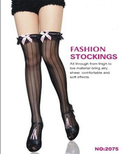 2075 Black sexy stockings pink small bowknot wholesale and retail striped stocking ohyeah brand breathable fashion stockings