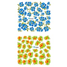 Best Selling 6pcs lot Beauty Flower Design Nail Art Stickers Water Ptinting Decoration Decals Tip 3D