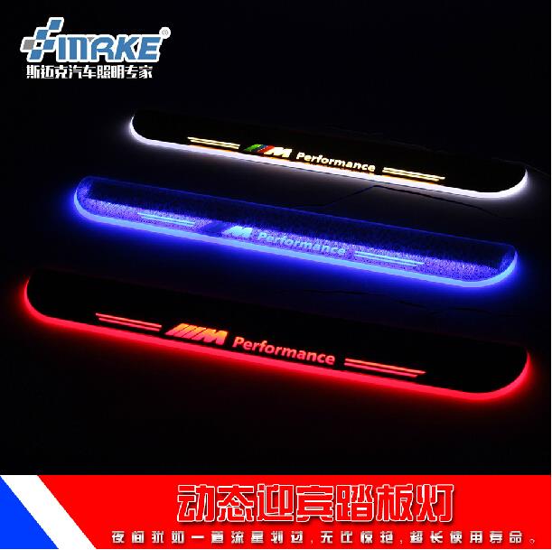 Фотография Newest 2pcs Car style Led moving door scuff, car welcome pedal, door sill plate steps light for BMW 3 SERIES F30 2013 - 2015