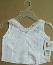 Direct Selling Fashion Girl Full Embroidery tank top Pure Cotton Sleeveless Vest SUMMER GIRL TANK TOP VEST