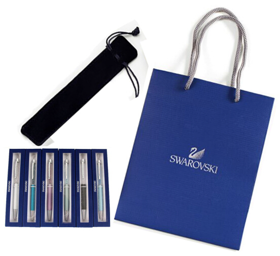 Swarovski crystal pen gift bag and pen box and velvet pouch lady student lovely crystals stellar Pen
