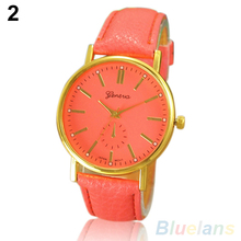 Women s Fashion Geneva Roman Numeral Faux Leather Quartz Analog Wrist Watch 2BPB