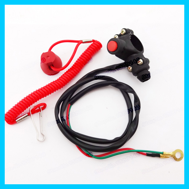 Engine Kill Stop Tether Closed Safety Switch Push Button For Pocket