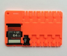 1Pcs/Red FT SD/SDHC/SDXC Card Case ID Card Storage Phone memory card cover sets independent card with key hole 10 pcs