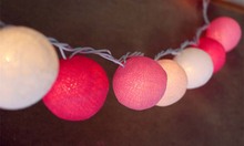 2m LED String Christmas Fairy String Lights 3AA Battery Operated Cotton Ball Light Banquet Home Party Wedding Decorations